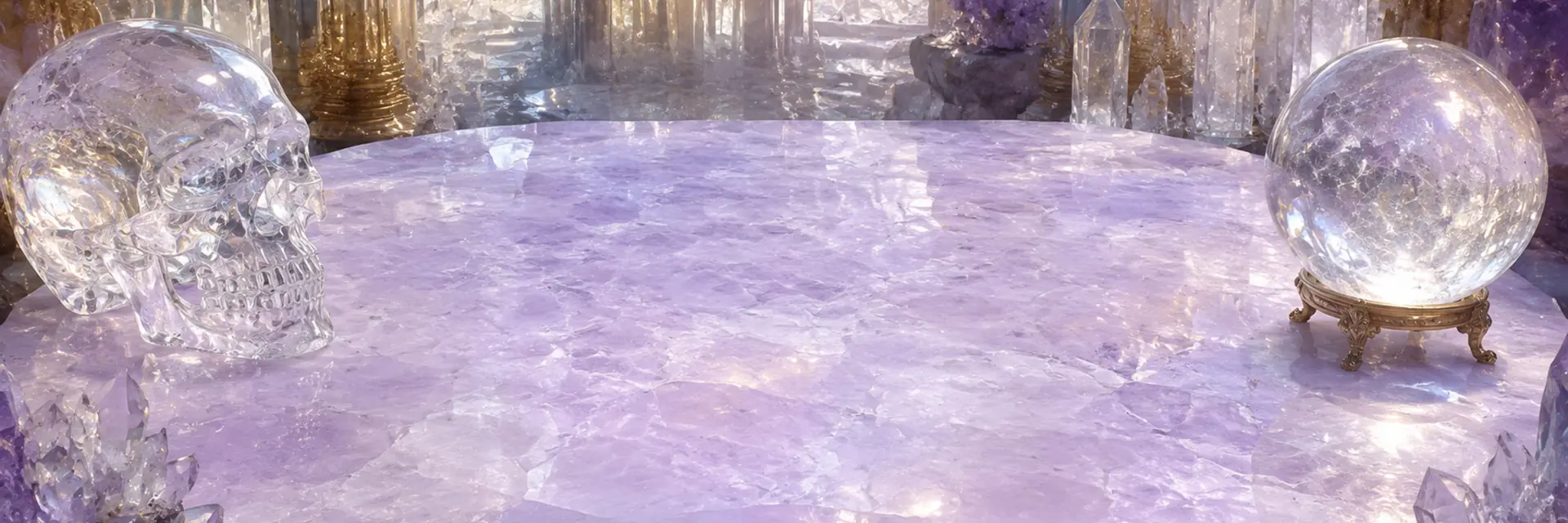 Clear Crystal Quartz Skull & Ball Oracle mat preview
