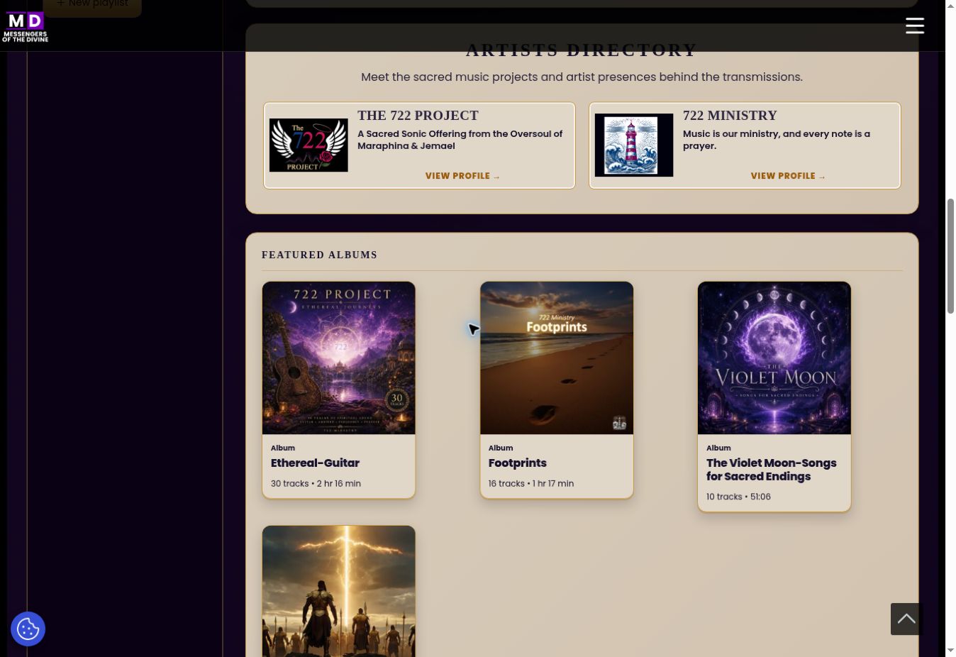 Featured Messengers of the Divine music albums in the Music Hall.